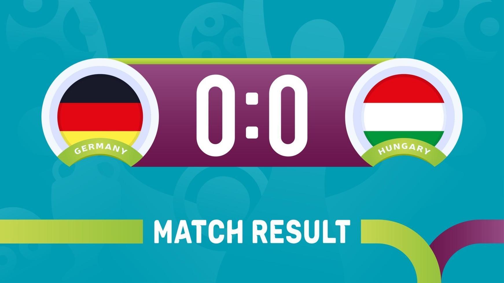 germany vs hungary match result, European Football Championship 2020 vector illustration