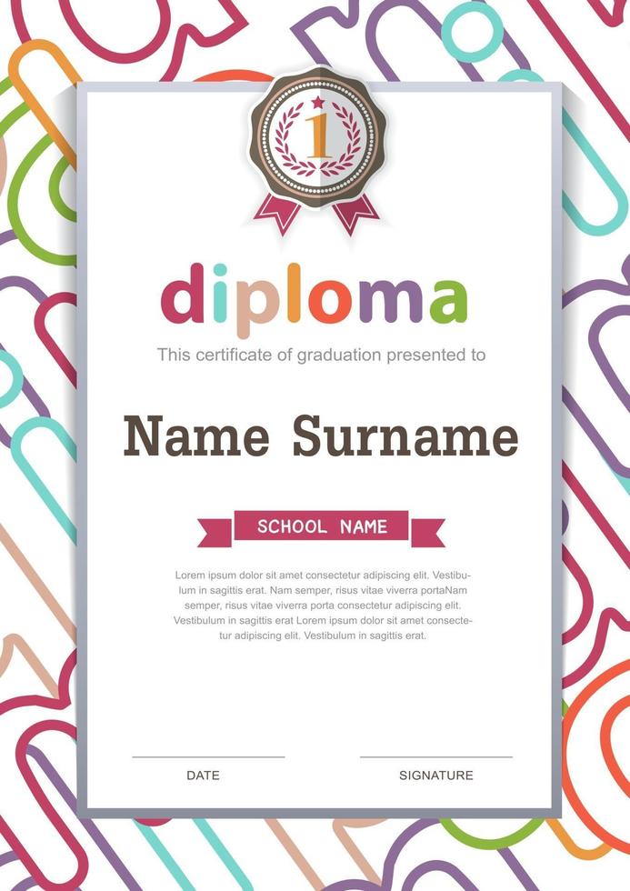 Certificate template design vector