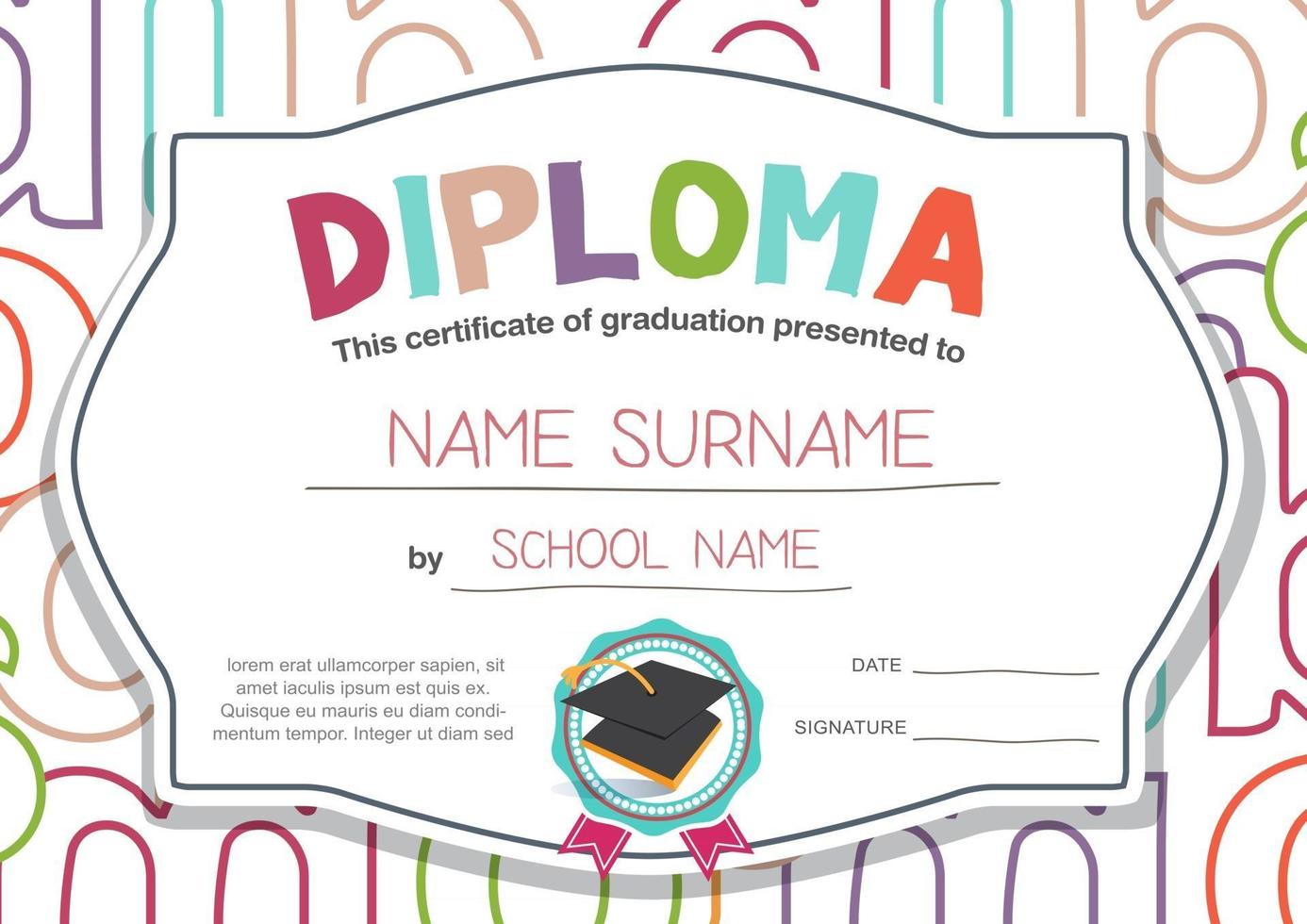 Certificate template design vector