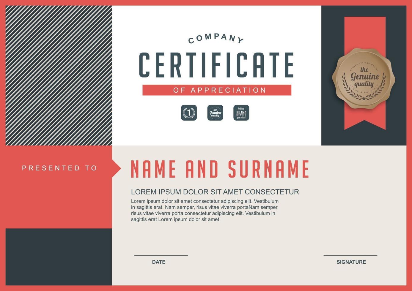 Certificate template design vector