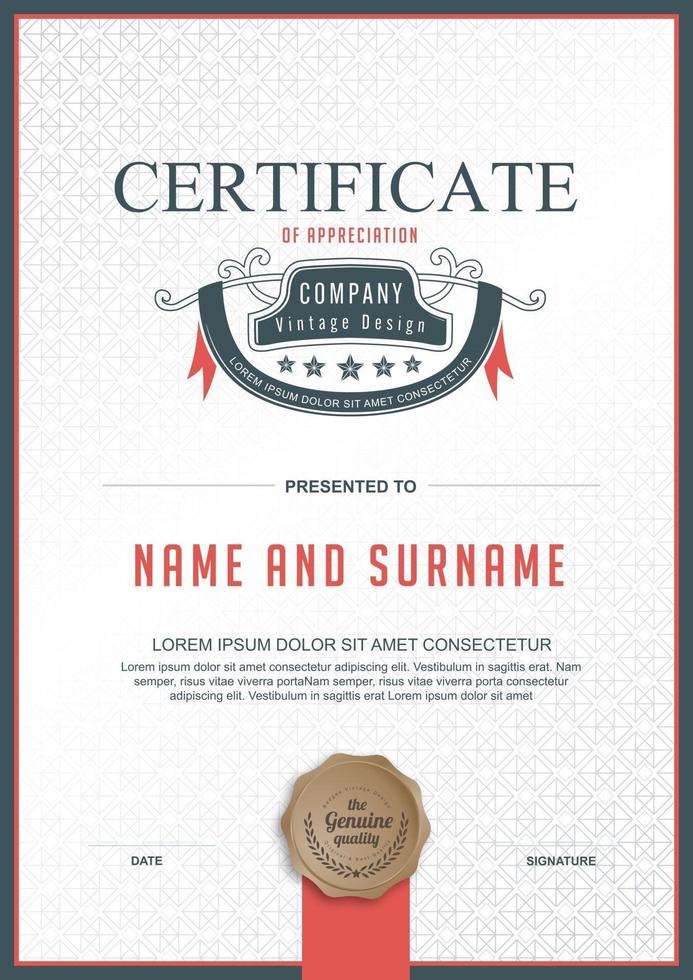 Certificate template design vector