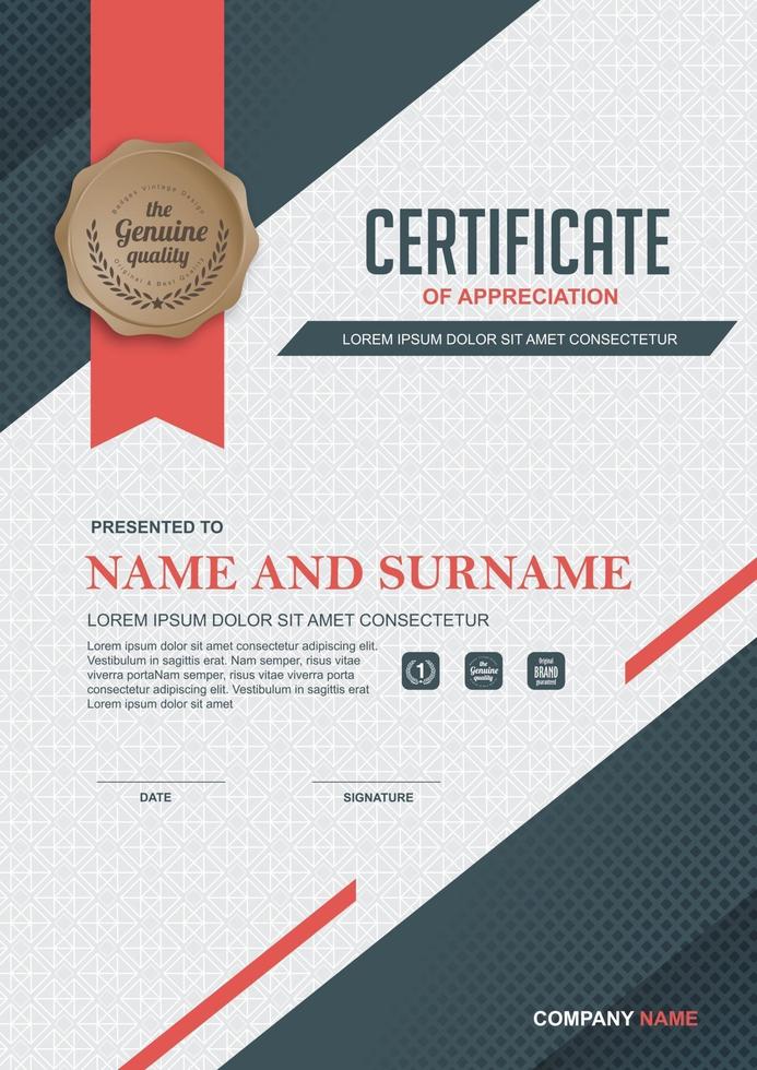 Certificate template design vector