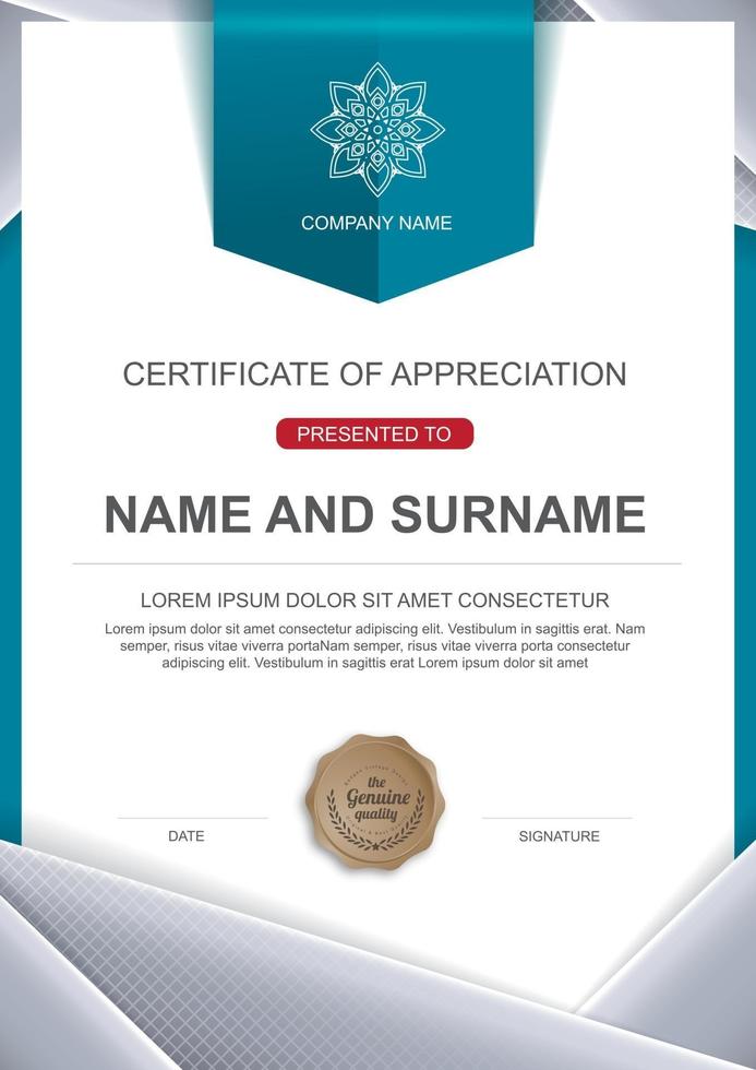 Certificate template design vector