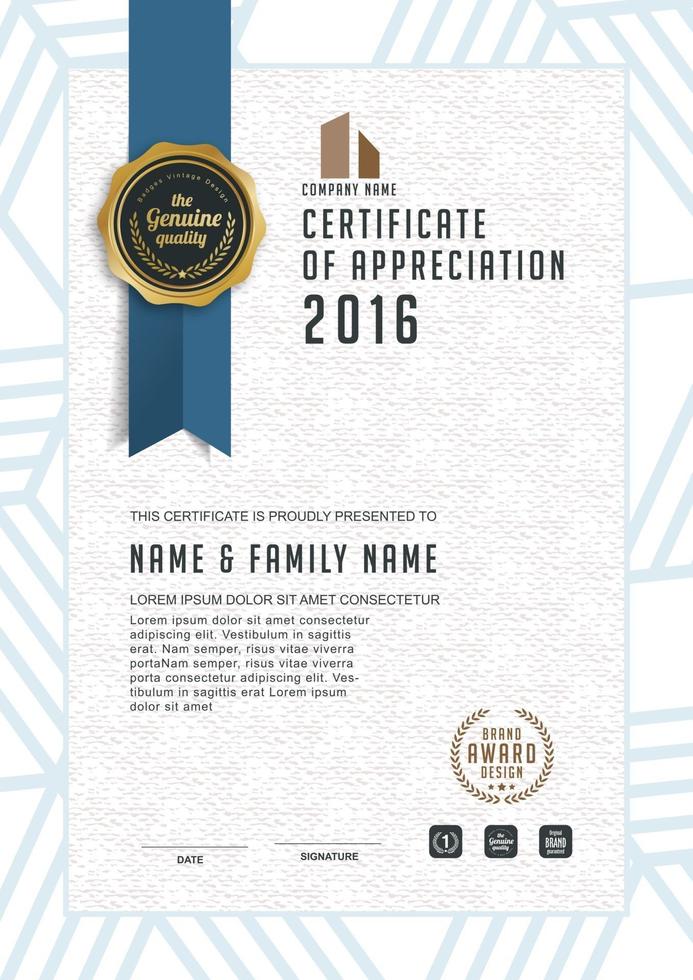 Certificate template design vector