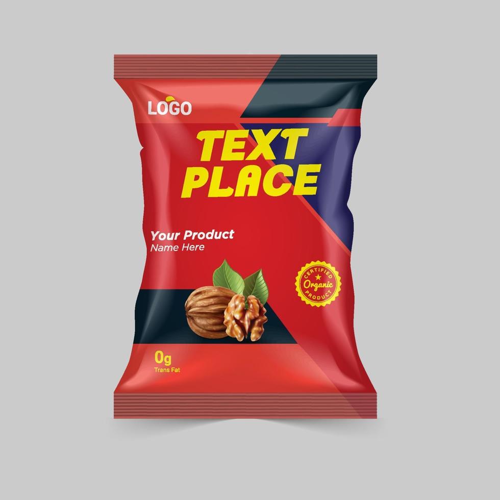 Free chips and dry fruits packaging design ideas for packaging company vector