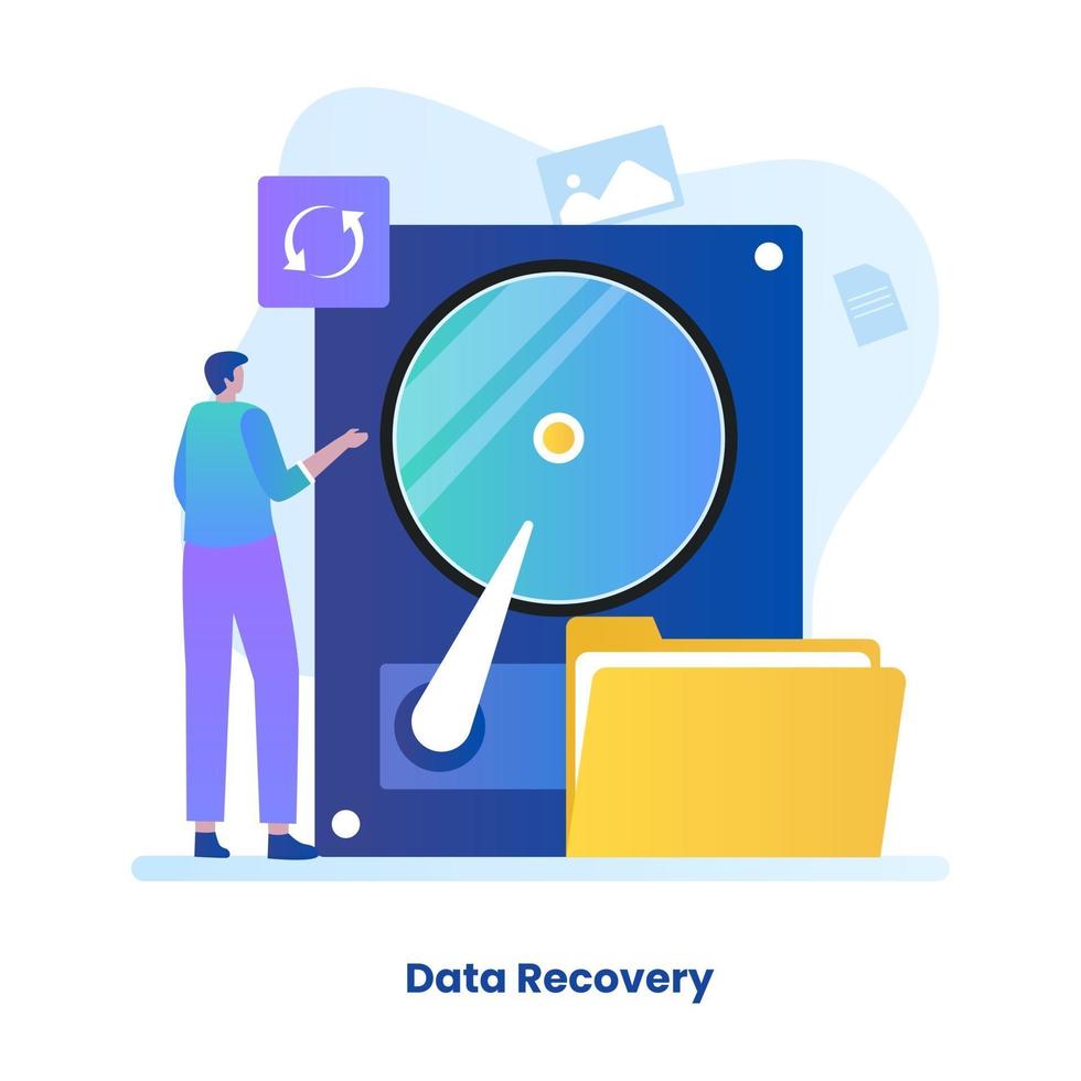 Flat illustration of data recovery concept vector