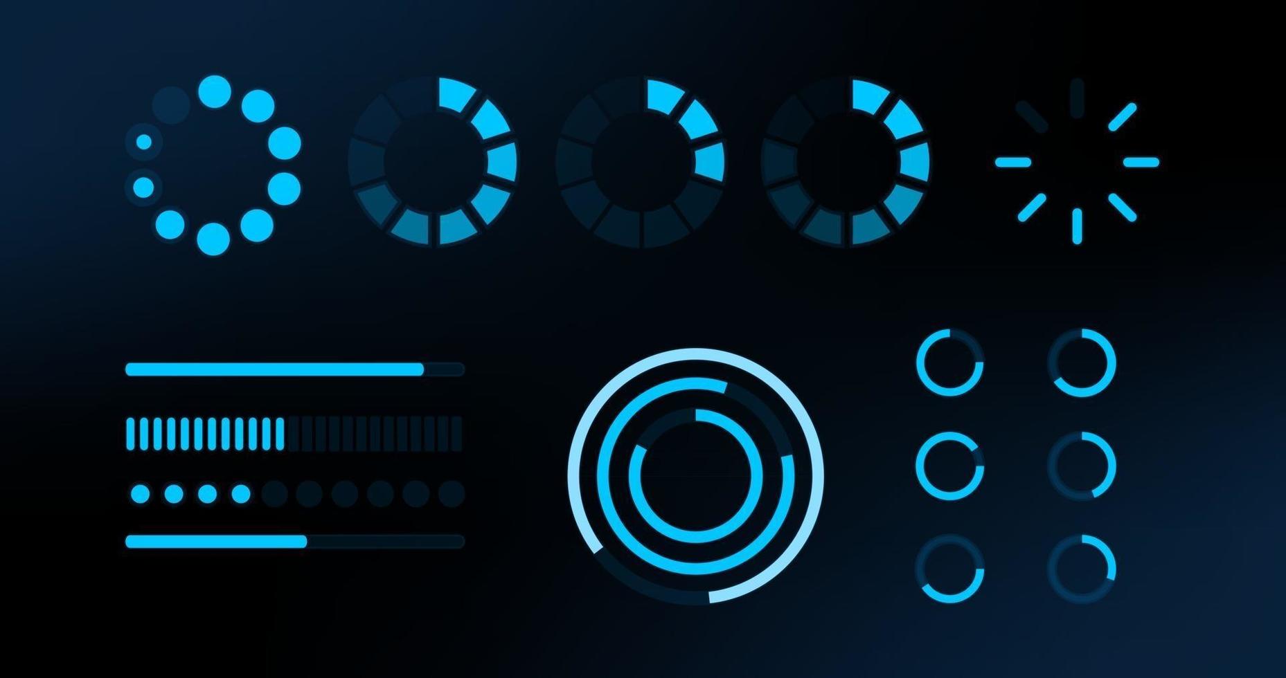 Loading hud elements. Futuristic template. Vector design