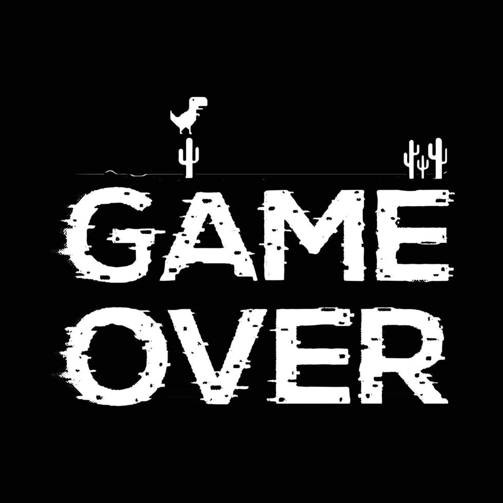 Game Over tshirt and apparel design template vector