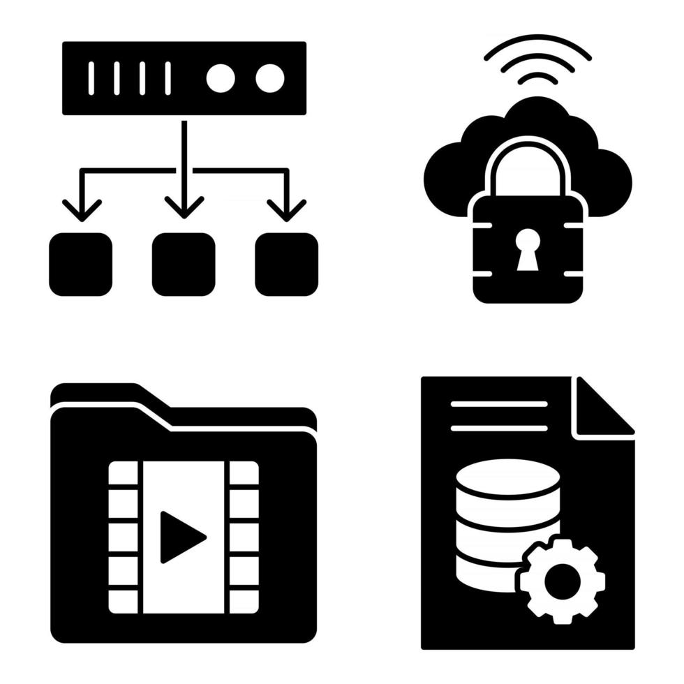 Pack of Database Glyph Icons 2730178 Vector Art at Vecteezy