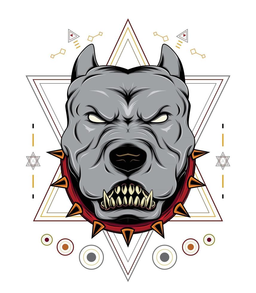 SIMPLE AND MODERN ANGRY PITBULL HEAD VECTOR TEMPLATE