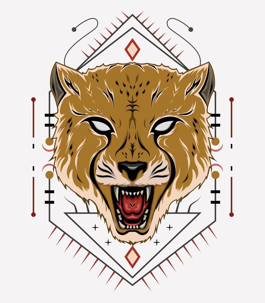 Angry cheetah vector art. cheetah illustration
