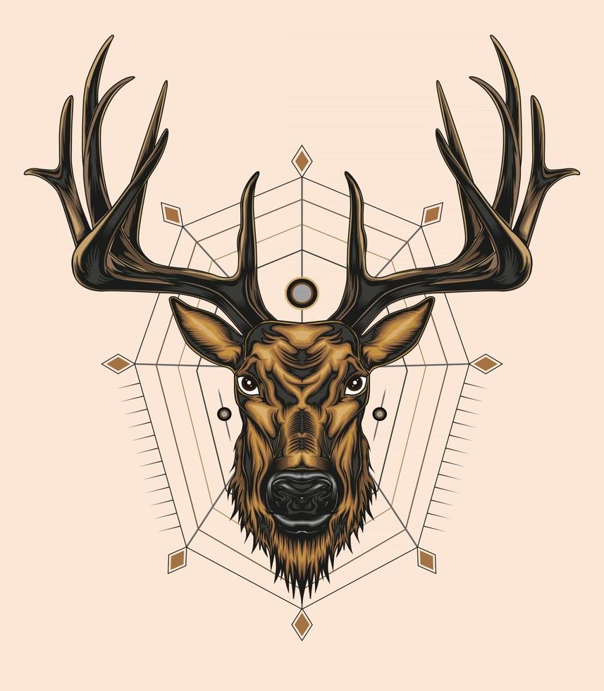 Deer head animal illustration vector