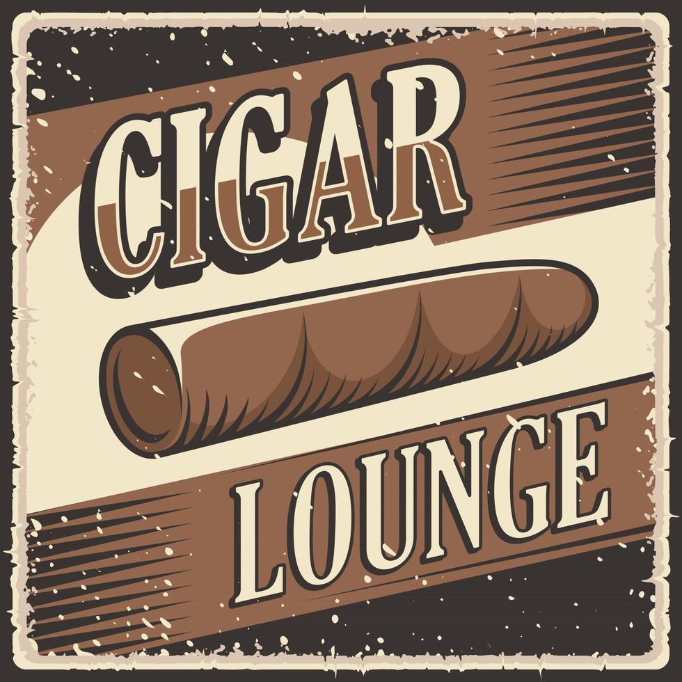 Retro vintage illustration vector graphic of Cigar Lounge fit for wood poster or signage