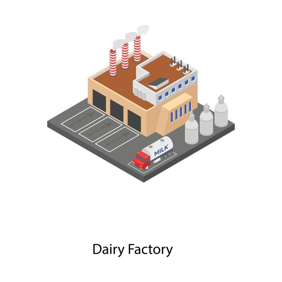 Dairy Factory Plant vector