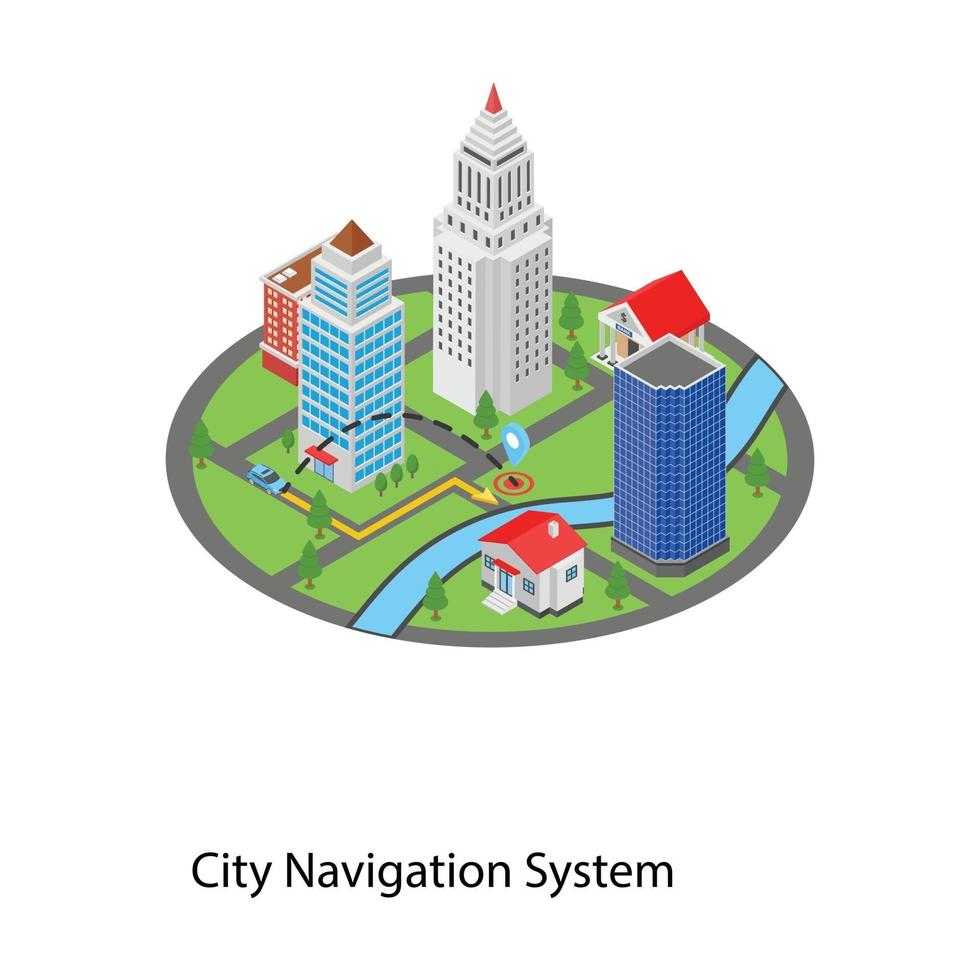 sistema de navegación de la ciudad vector