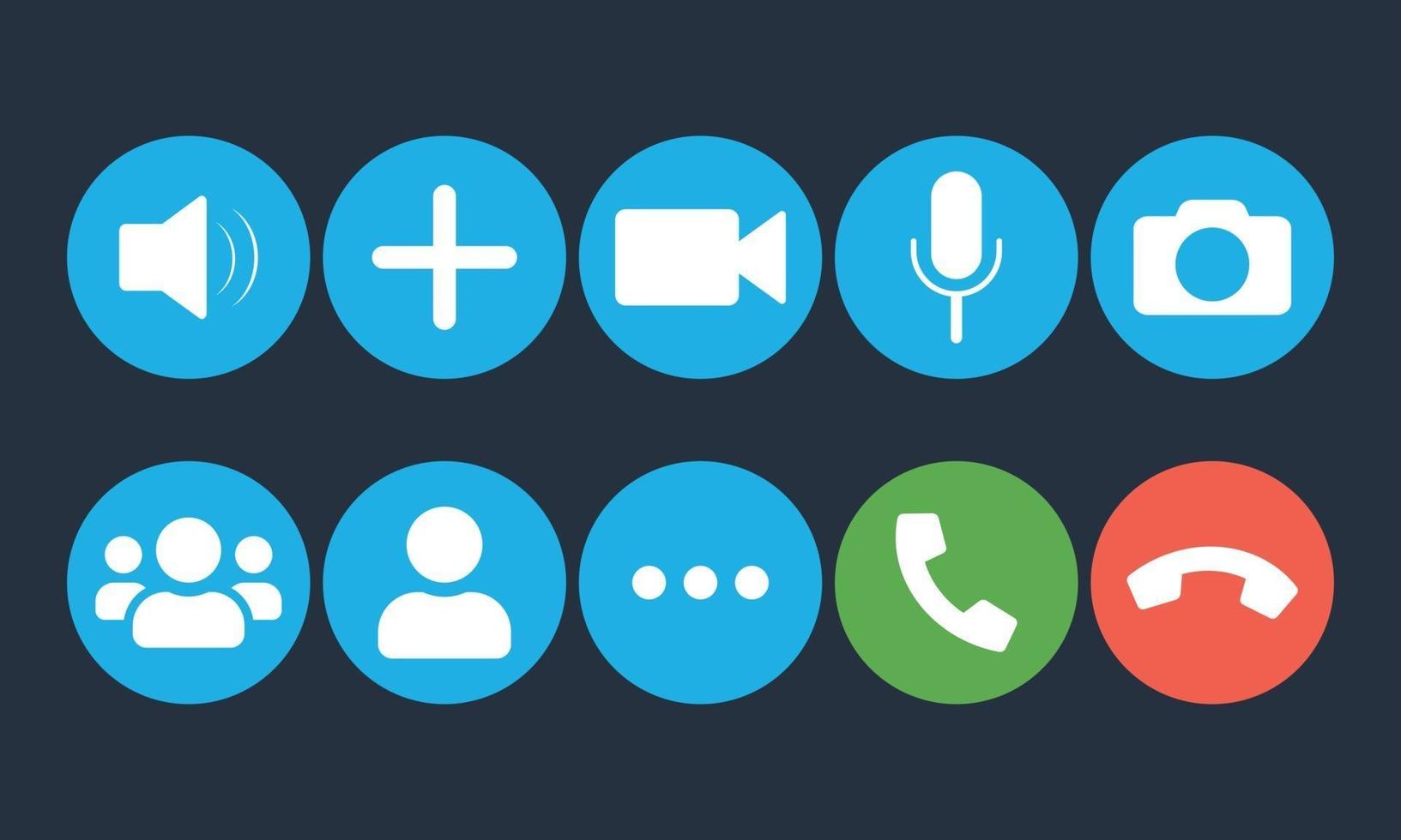 Set of video call icons vector