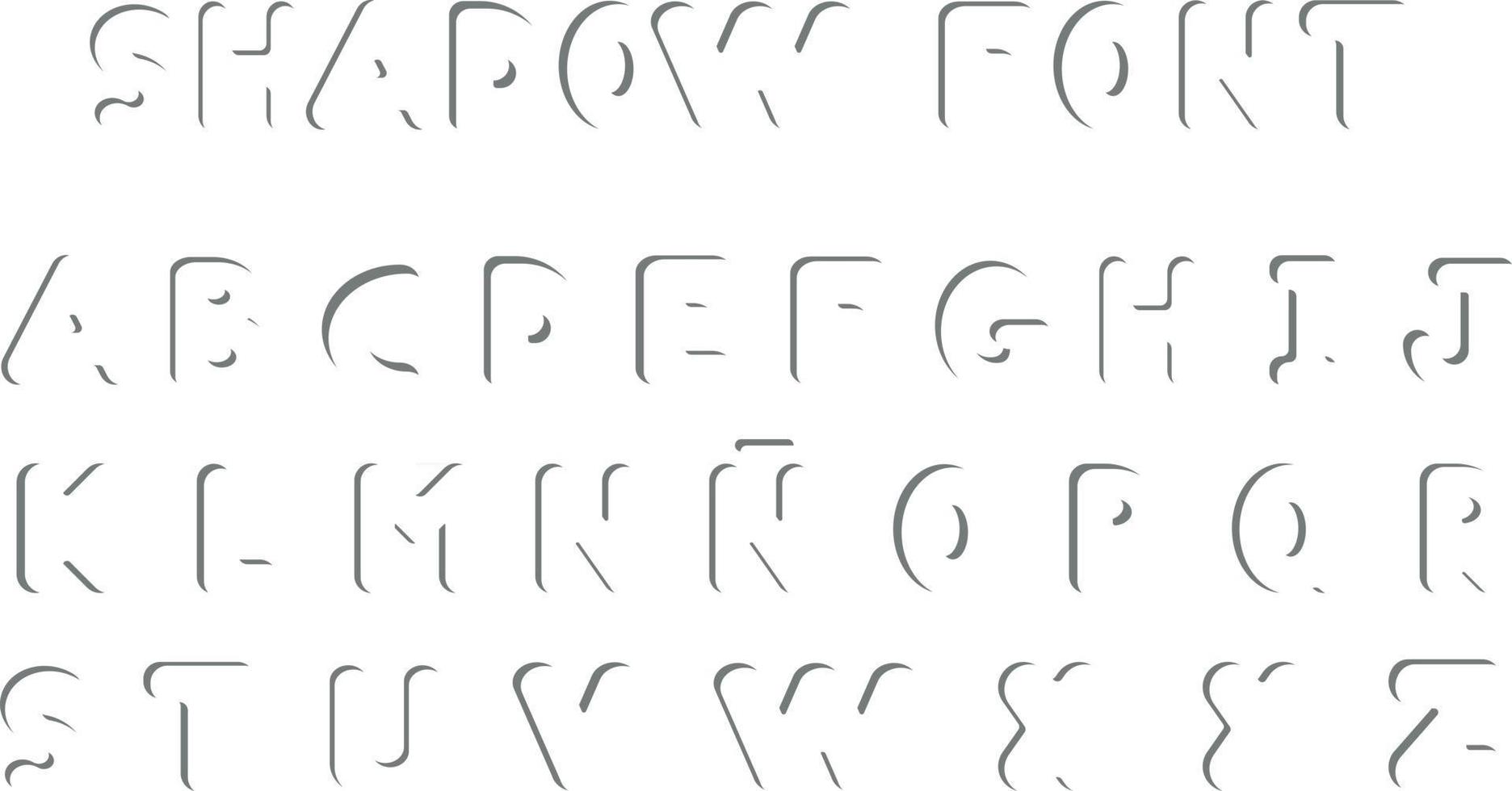Shadow uppercase letters vector