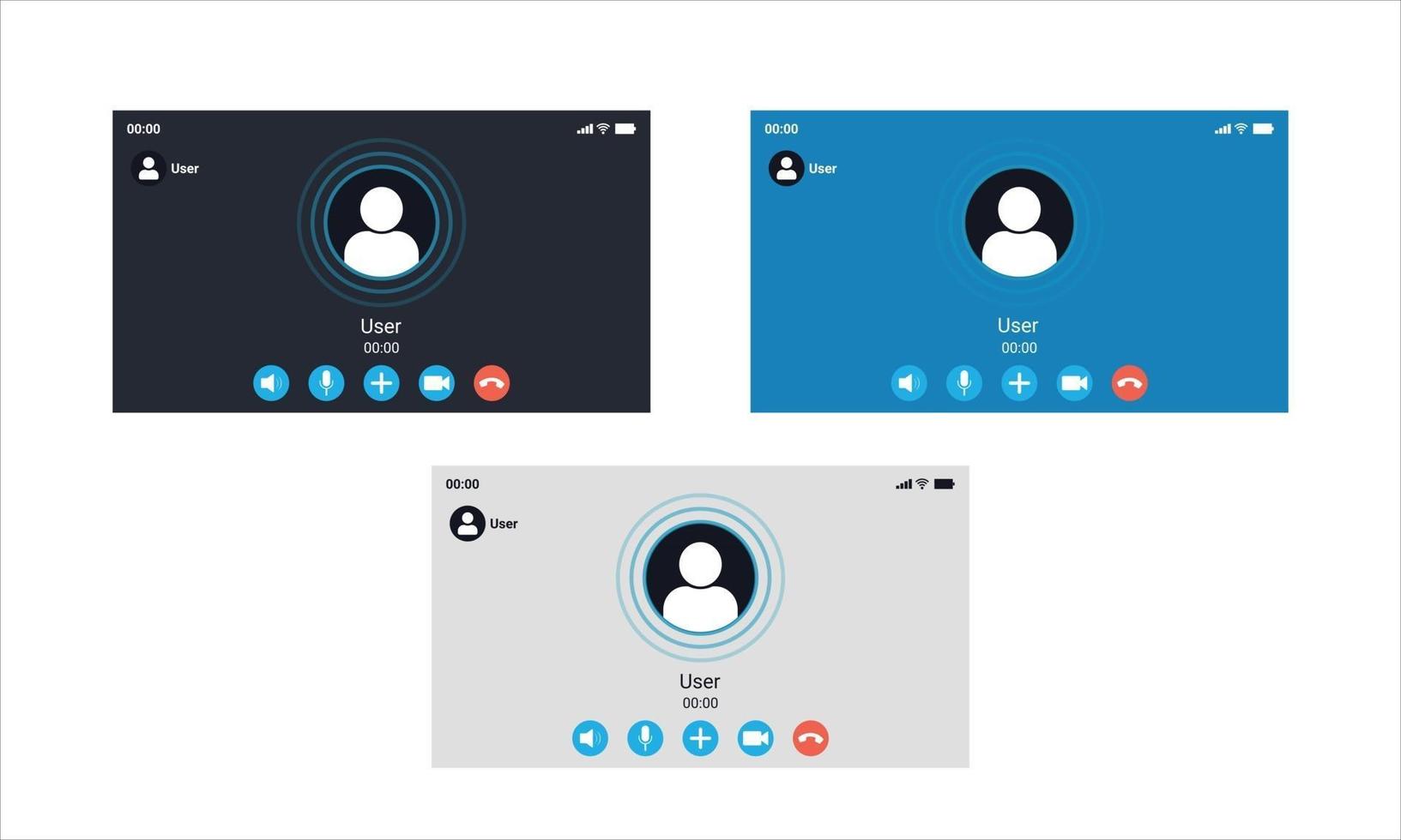 PC incoming video call interface vector