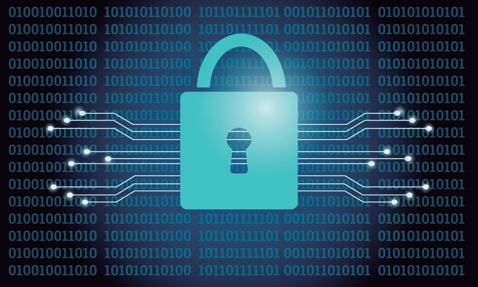 Concept of technological security with padlock vector