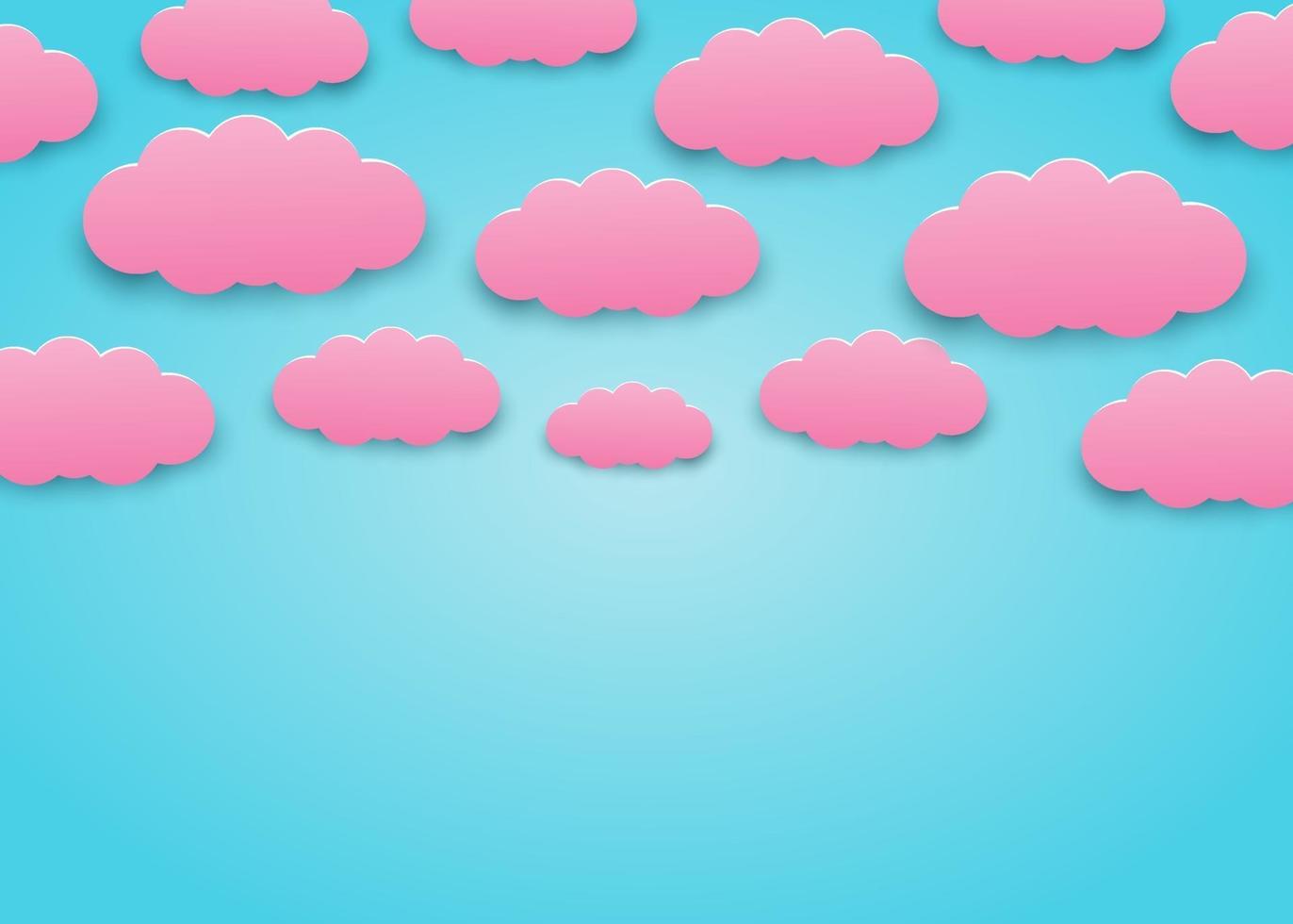 arreglo de nubes rosadas y azules vector