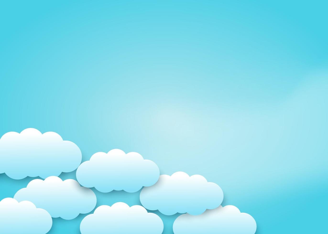 white and blue clouds arrangement vector