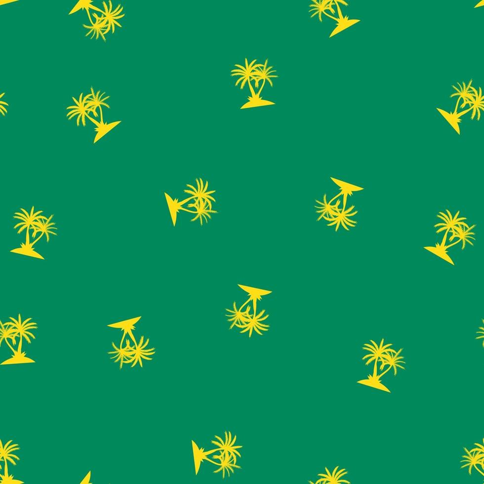 Seamless pattern with anchor and coconut palm tree island. Tropical wallpaper background. Vector Illustration