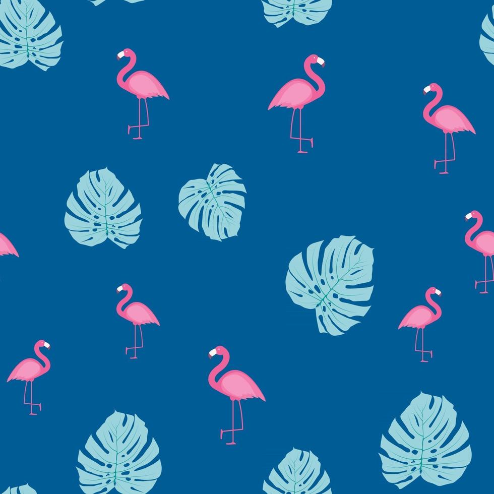 Cute Seamless Flamingo Pattern Vector Illustration