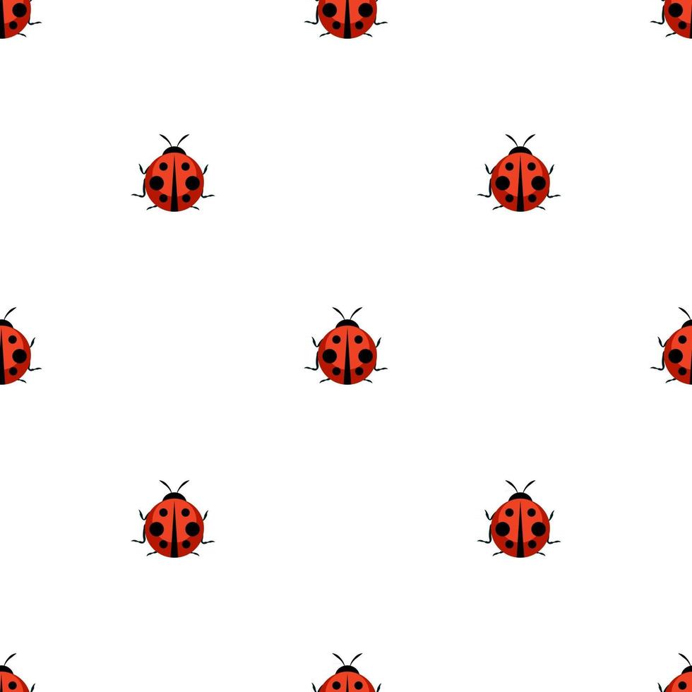 Cute Ladybug Seamless Pattern Background Vector Illustration ...