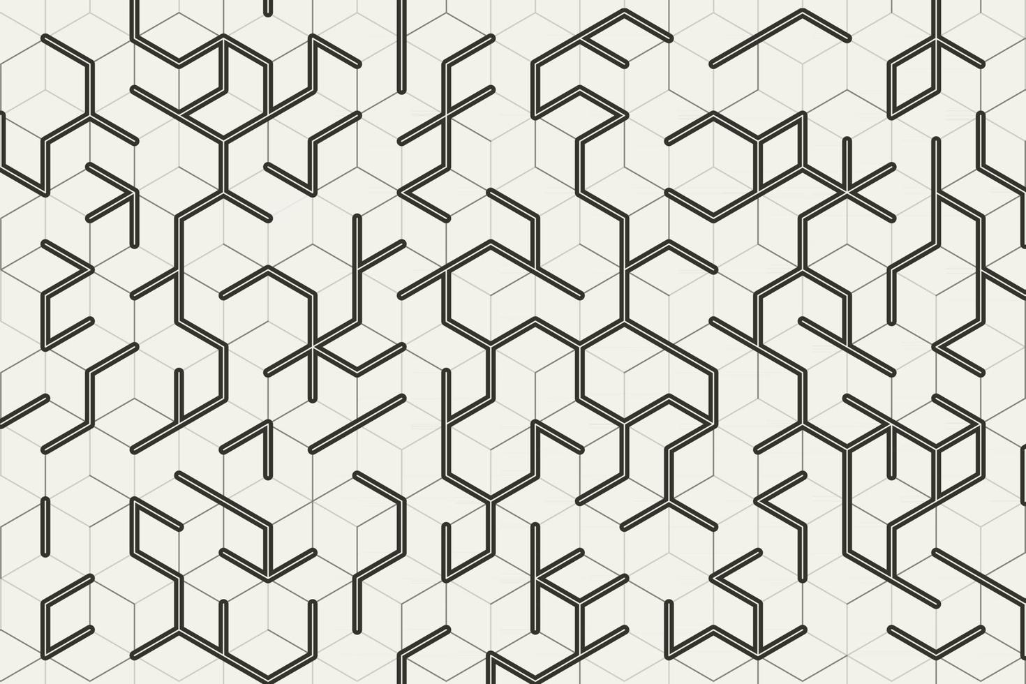 Grey cube geometric pattern on white background. Modern lines square mesh. Simple flat abstract geometric design. You can use for cover, poster, banner web, flyer, Landing page, Print ad. Vector illustration