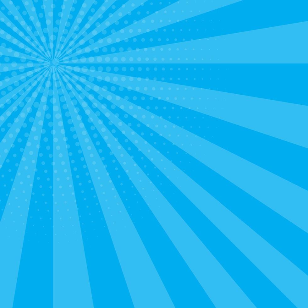 Pop art comic zoom background with lines and glow. Vector Illustration