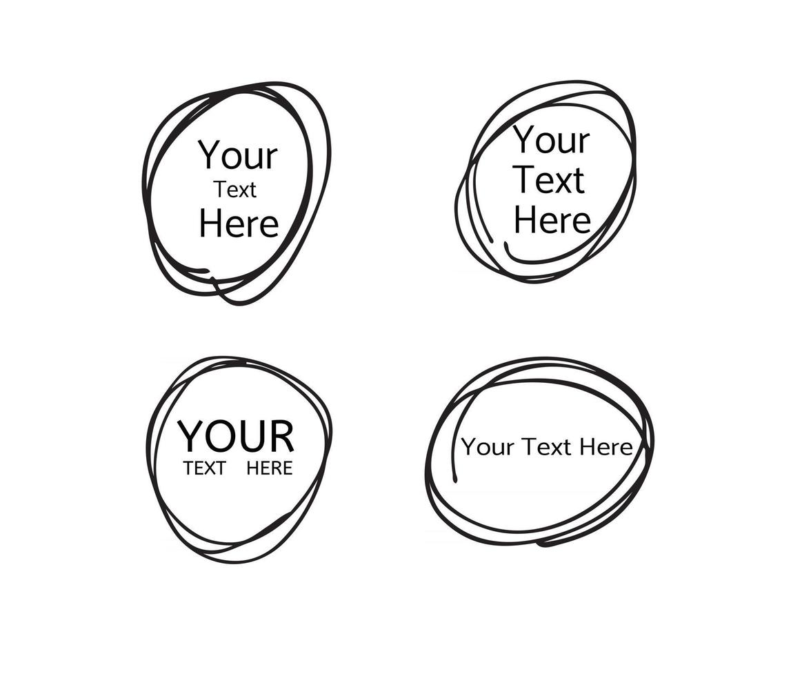 Hand drawn circle line vector