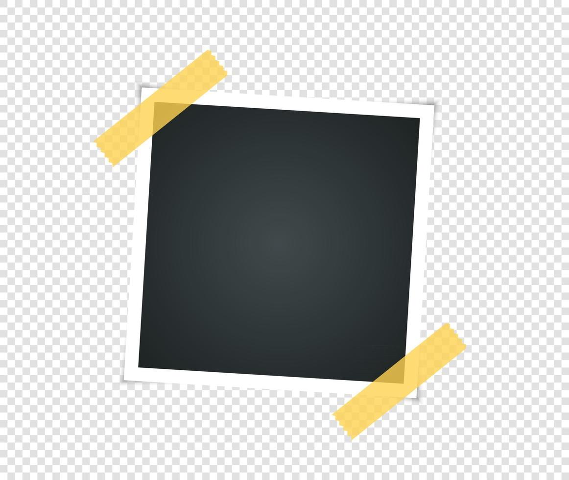 Realistic photo frame on sticky tape template Vector Image