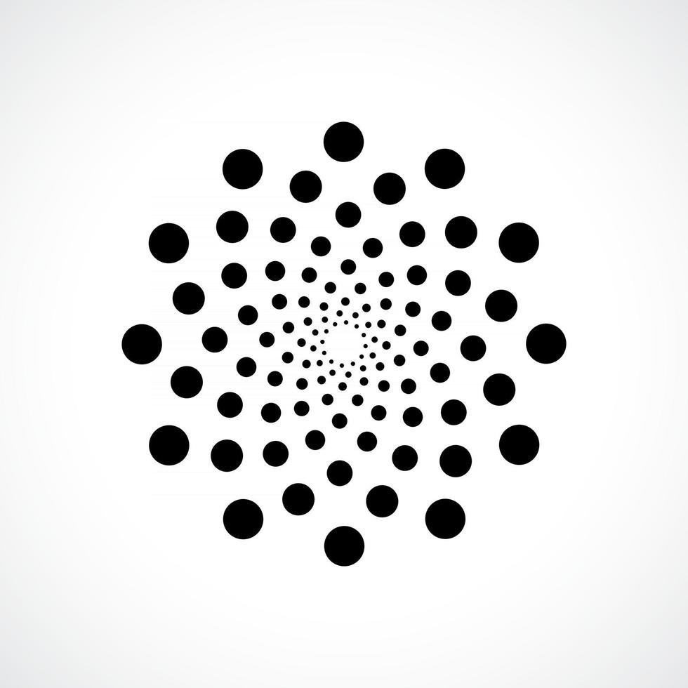 Black abstract vector circle frame halftone dots logo emblem design. Round border Icon using circle dots texture.Vector illustration EPS 10