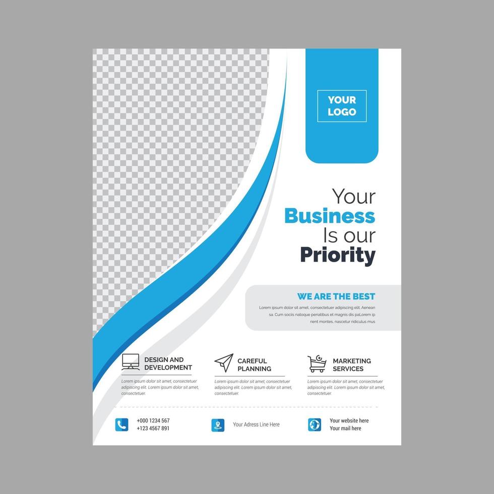 Corporate flyer brochure design template vector graphic