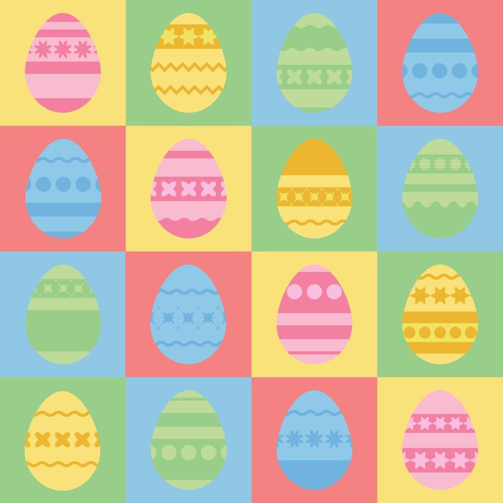 Set of colored isolated Easter eggs. With an abstract pattern. Simple flat vector illustration. Suitable for decoration of postcards, advertising, magazines, websites.