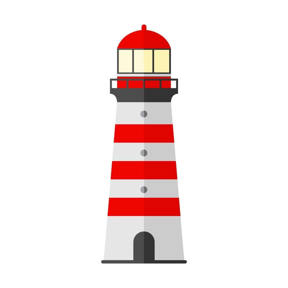 torres del faro del reflector para la navegación marina del icono de los barcos. ilustración vectorial vector