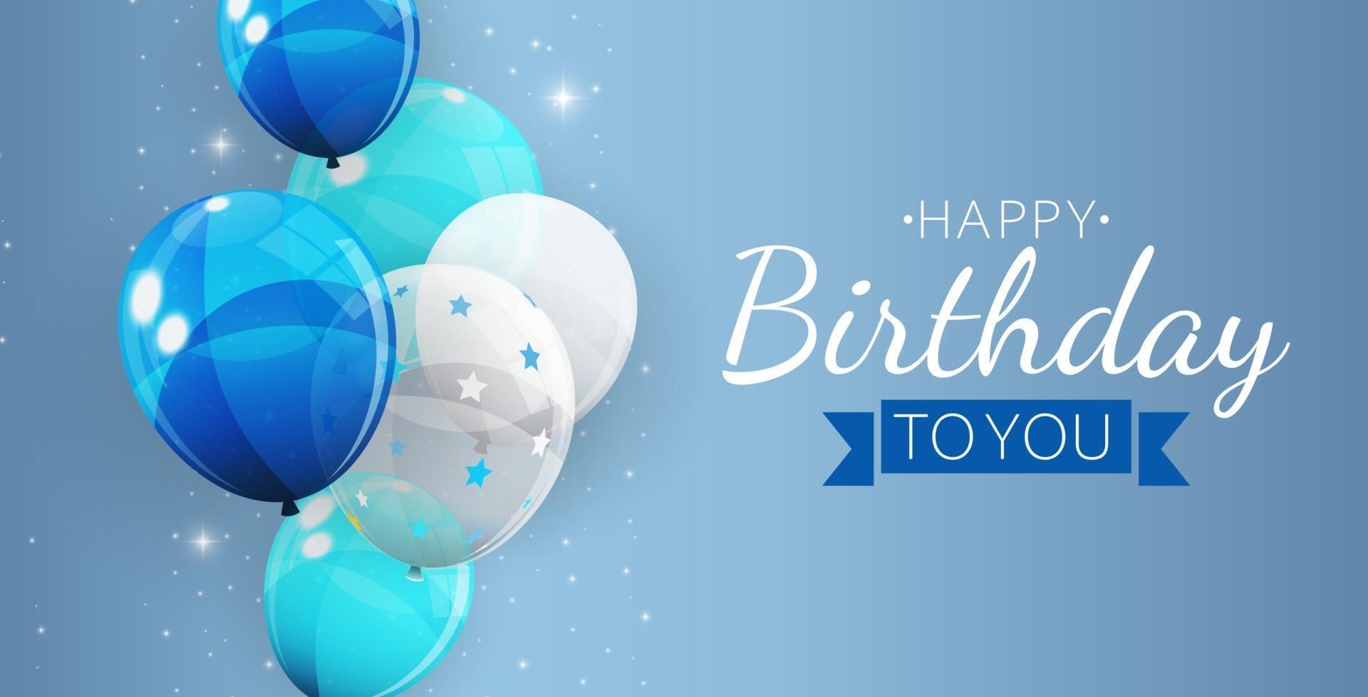 Happy Birthday Background with Balloons. Vector Illustration