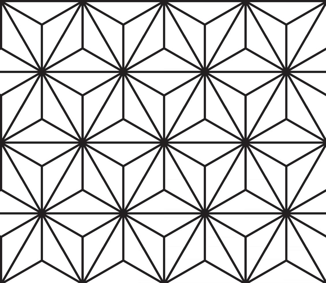 Black and White Geometric Abstract Background Seamless Pattern. Vector Illustration