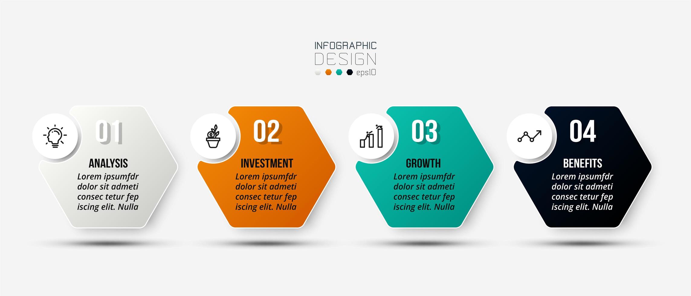 Infographic business template with step or option design. vector