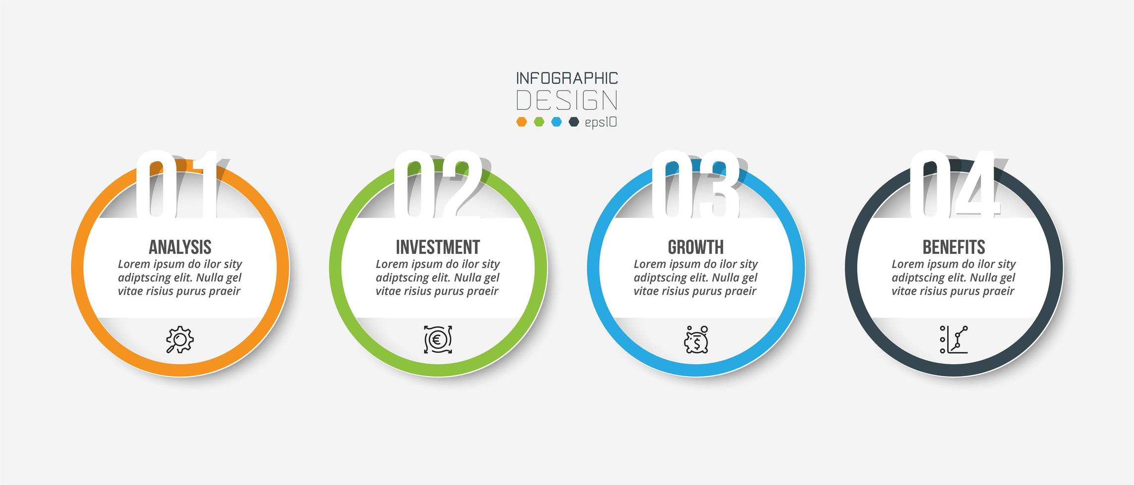 Infographic business template with step or option design. vector
