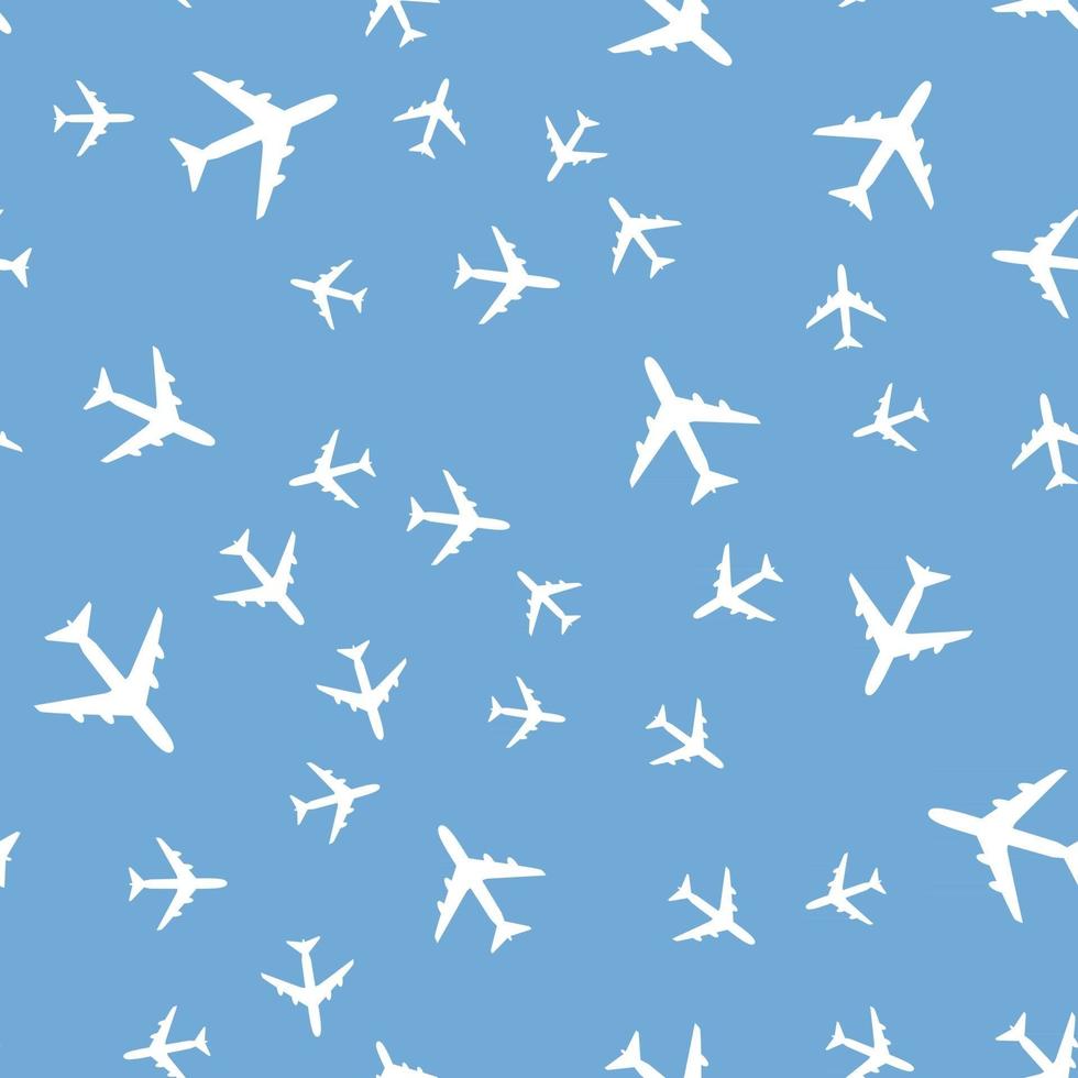 Airplane Seamless Pattern Background Vector Illustration. EPS10