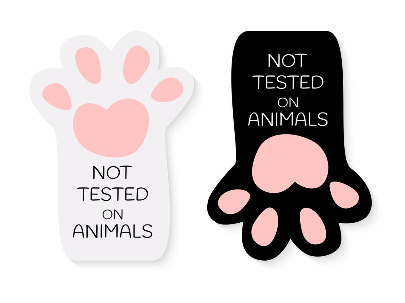 Not tested on Animals label sticker set on white background. Vector Illustration