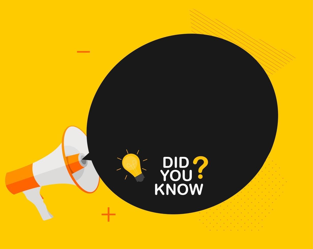 Did you know interesting fact label sticker. Vector Illustration