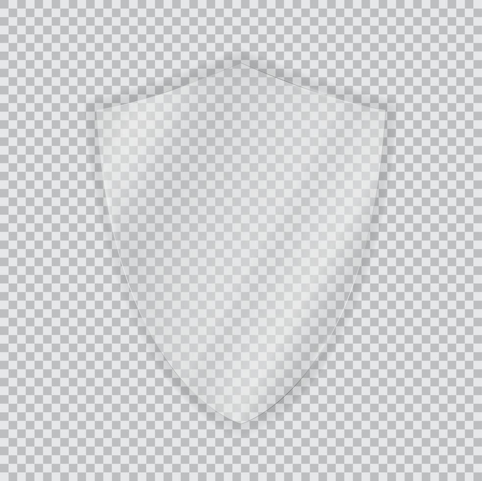 Protective Glass transparent shield. Vector Illustration