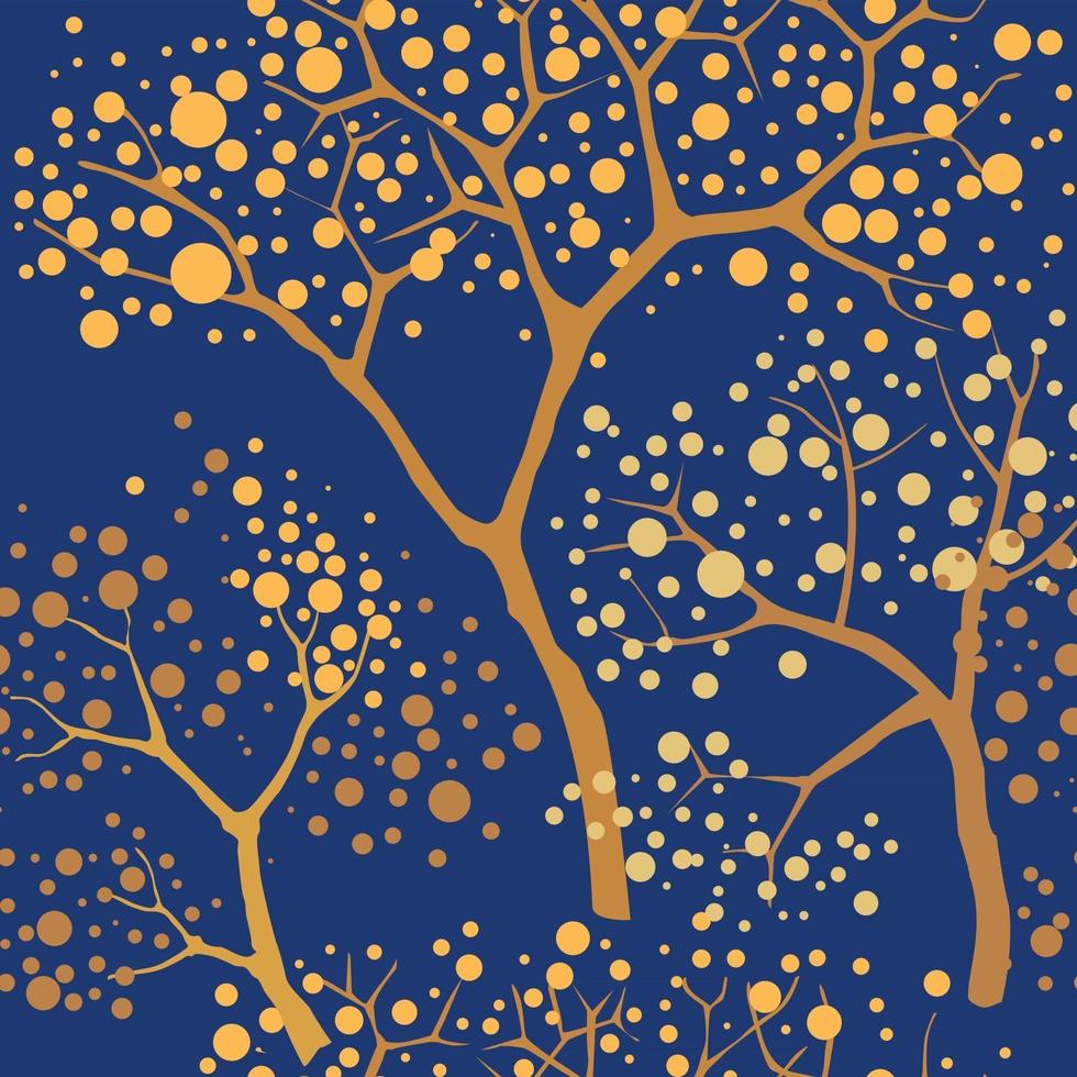 árbol de jardín con fondo de hojas. Ramas florales de patrones sin fisuras en estilo oriental. textura de baldosas de plantas. bosque de fondo sin fisuras. vector