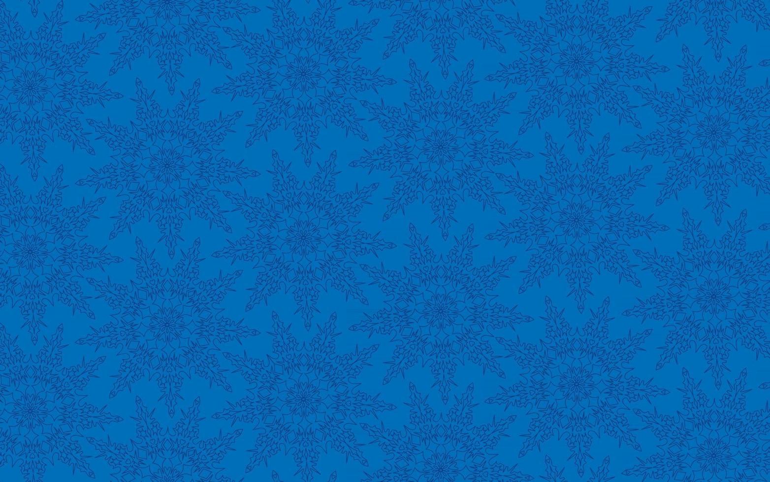 Winter blue abstract backdrop. Snowflakes seamless pattern, snow background. vector