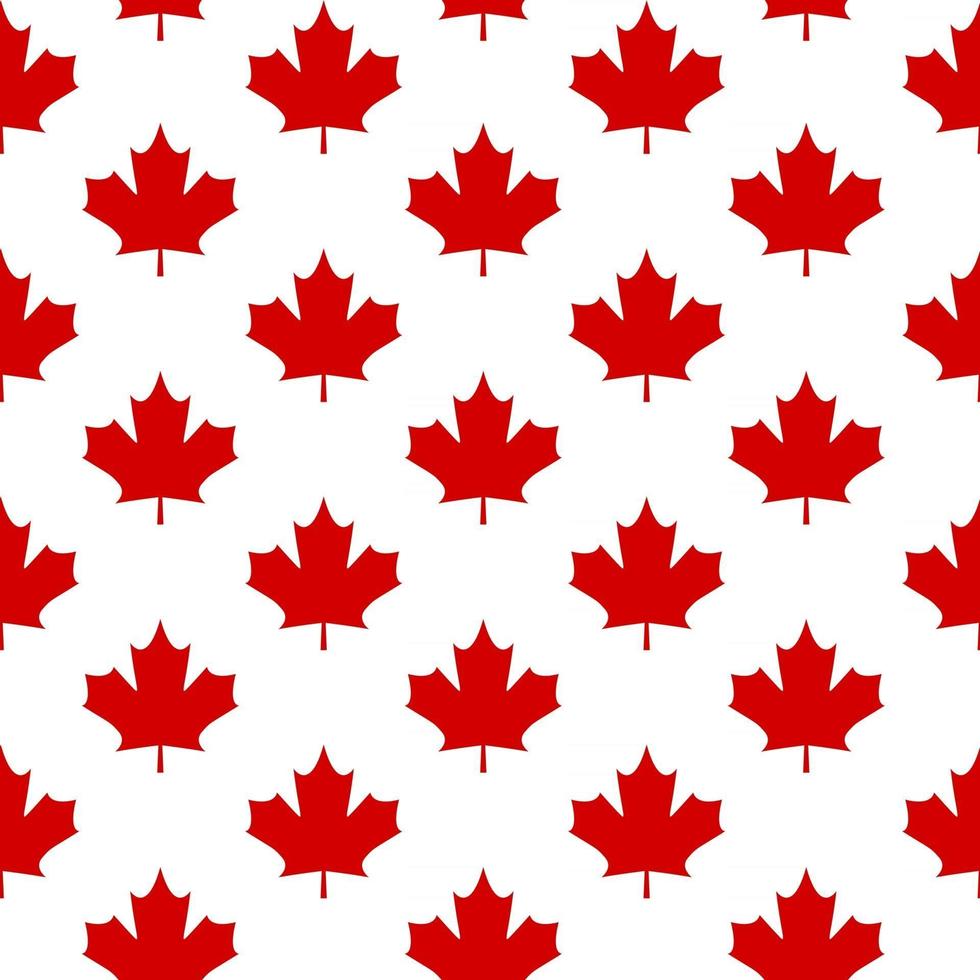 Red maple canada seamless pattern. Vector Illustration