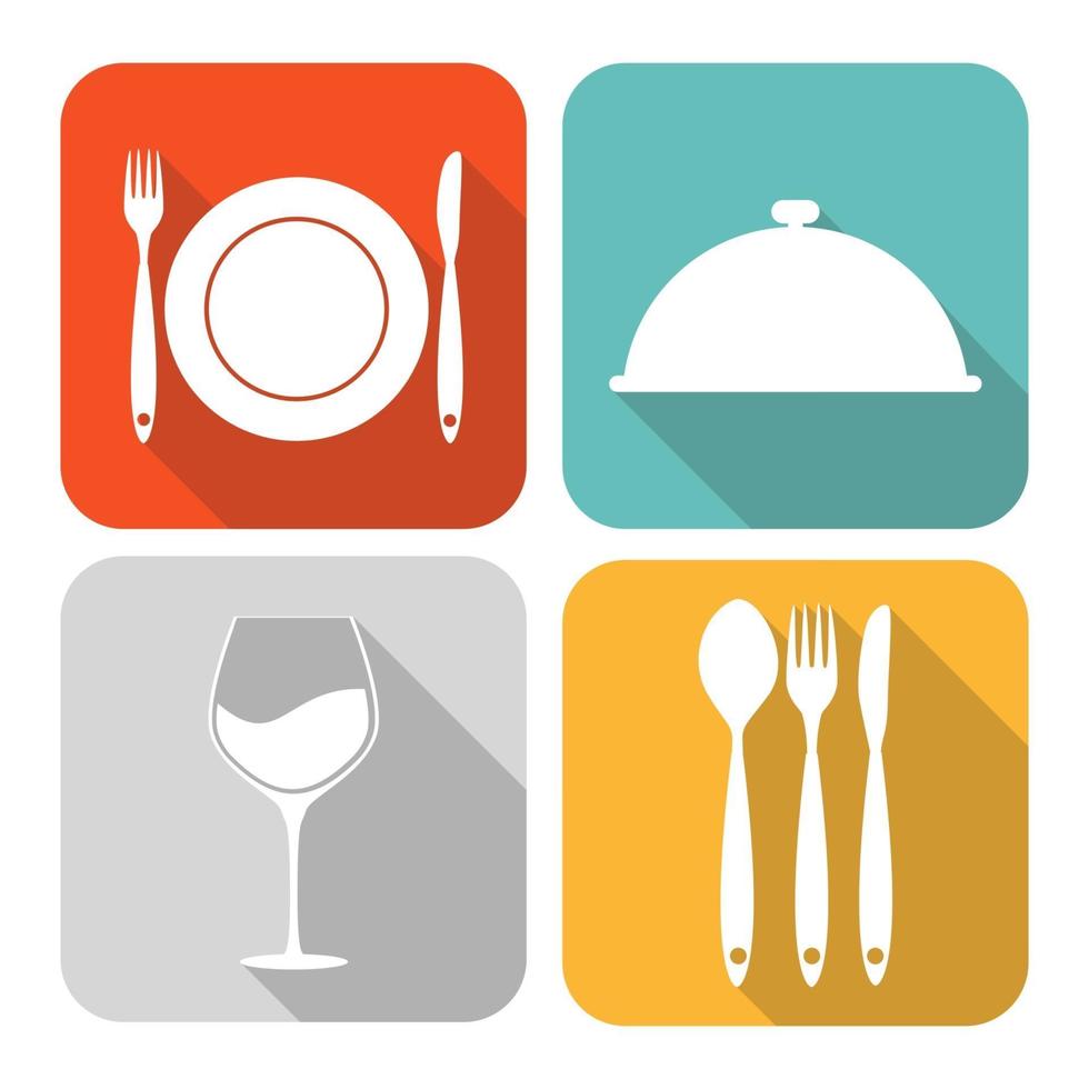 Food Icon Set for Web and Mobile Application. Vector Illustration