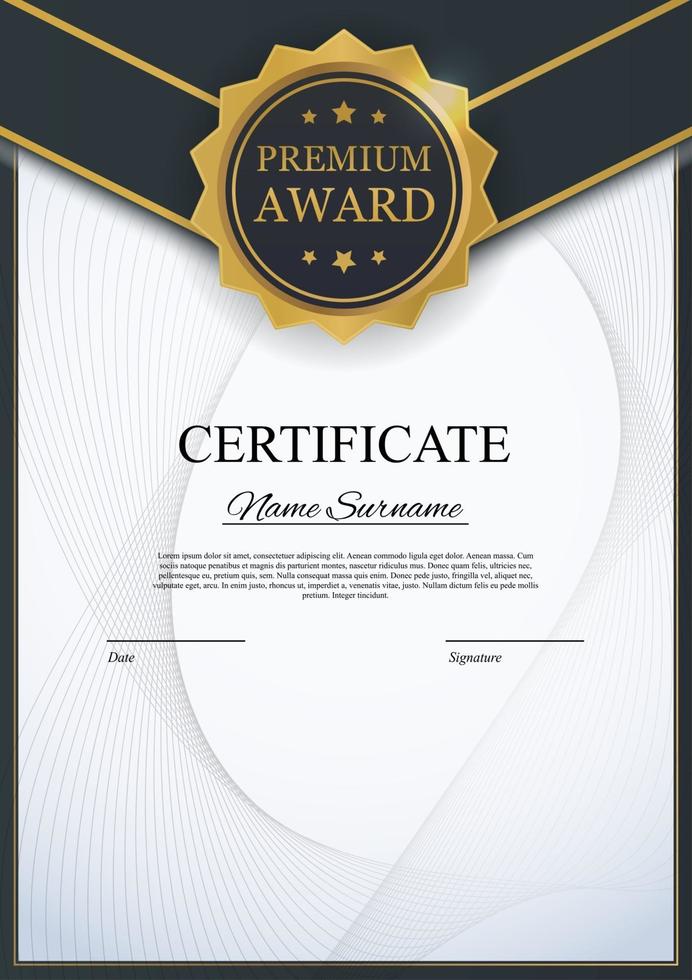 Certificate template Background. Award diploma design blank. Vector Illustration