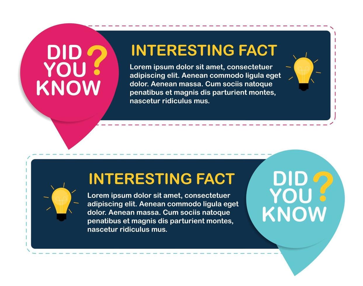 Did you know interesting fact label sticker. Vector Illustration